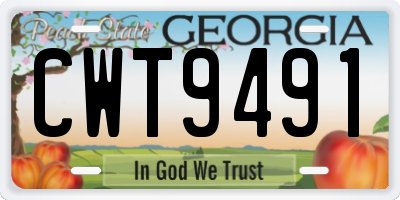 GA license plate CWT9491