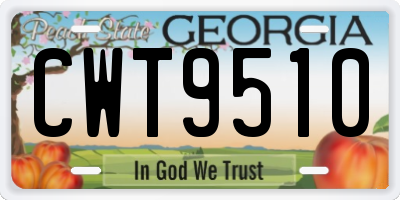 GA license plate CWT9510