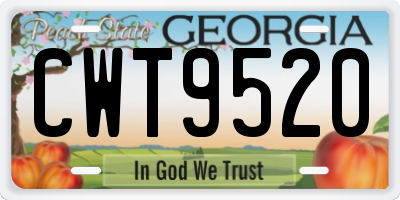 GA license plate CWT9520