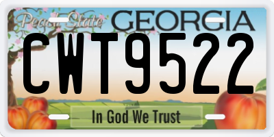 GA license plate CWT9522