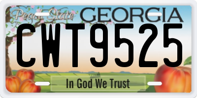 GA license plate CWT9525