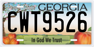 GA license plate CWT9526