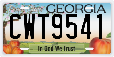 GA license plate CWT9541