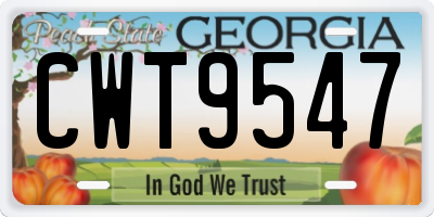 GA license plate CWT9547