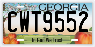 GA license plate CWT9552