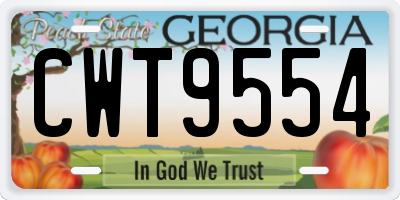 GA license plate CWT9554