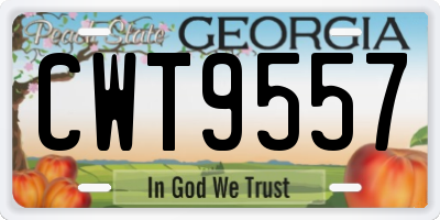 GA license plate CWT9557