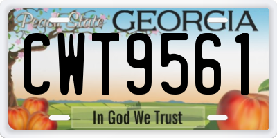 GA license plate CWT9561