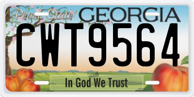 GA license plate CWT9564