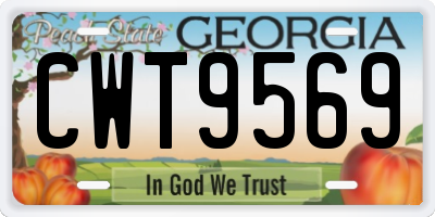 GA license plate CWT9569
