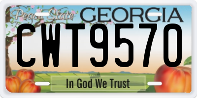 GA license plate CWT9570