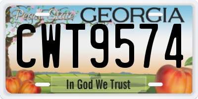GA license plate CWT9574