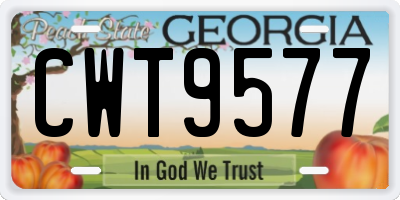 GA license plate CWT9577