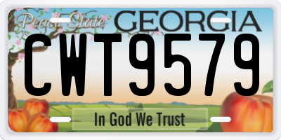 GA license plate CWT9579