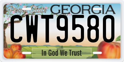 GA license plate CWT9580