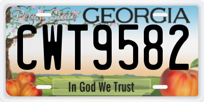 GA license plate CWT9582
