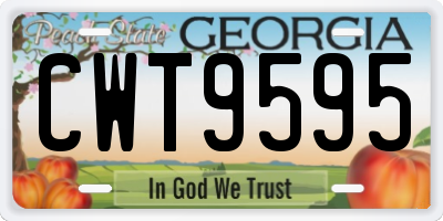 GA license plate CWT9595