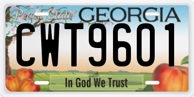 GA license plate CWT9601