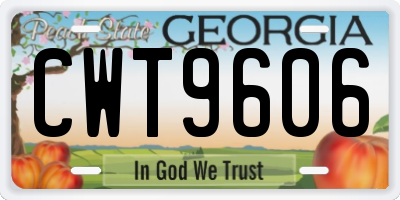 GA license plate CWT9606