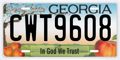 GA license plate CWT9608