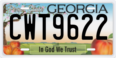 GA license plate CWT9622