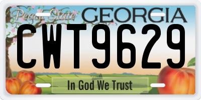 GA license plate CWT9629