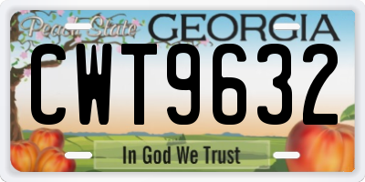 GA license plate CWT9632