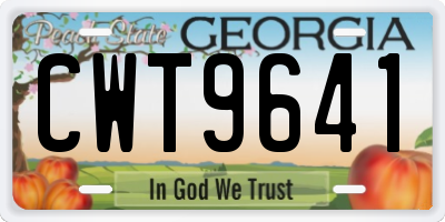GA license plate CWT9641