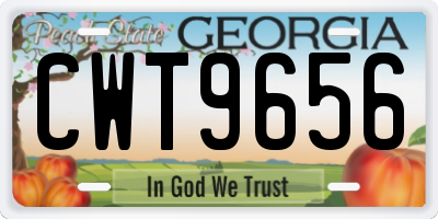 GA license plate CWT9656
