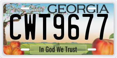 GA license plate CWT9677
