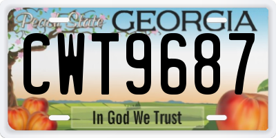 GA license plate CWT9687