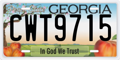 GA license plate CWT9715
