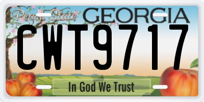 GA license plate CWT9717
