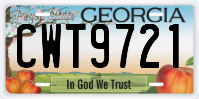 GA license plate CWT9721