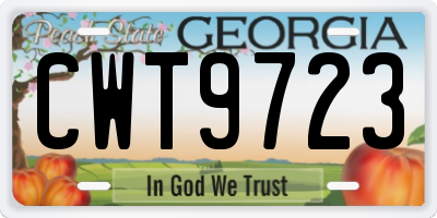 GA license plate CWT9723