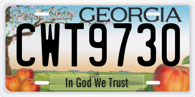 GA license plate CWT9730