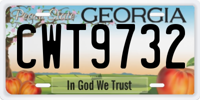 GA license plate CWT9732