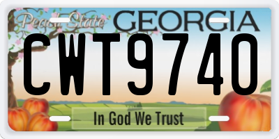 GA license plate CWT9740