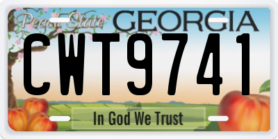 GA license plate CWT9741