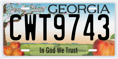 GA license plate CWT9743