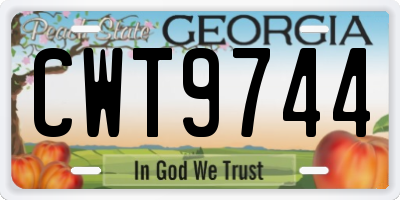 GA license plate CWT9744