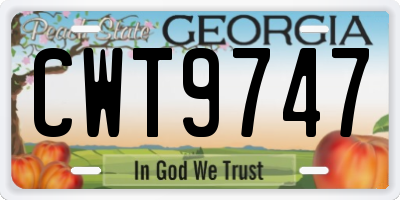 GA license plate CWT9747