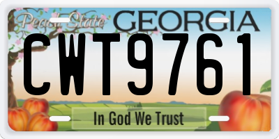 GA license plate CWT9761
