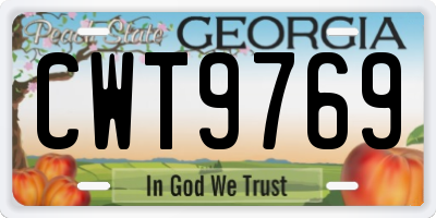 GA license plate CWT9769