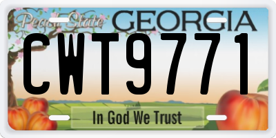 GA license plate CWT9771