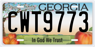 GA license plate CWT9773
