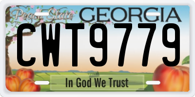 GA license plate CWT9779