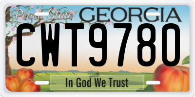 GA license plate CWT9780