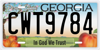 GA license plate CWT9784