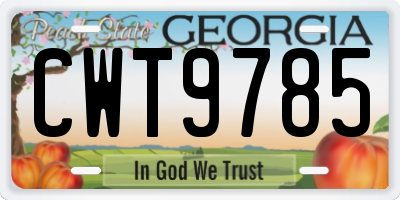 GA license plate CWT9785